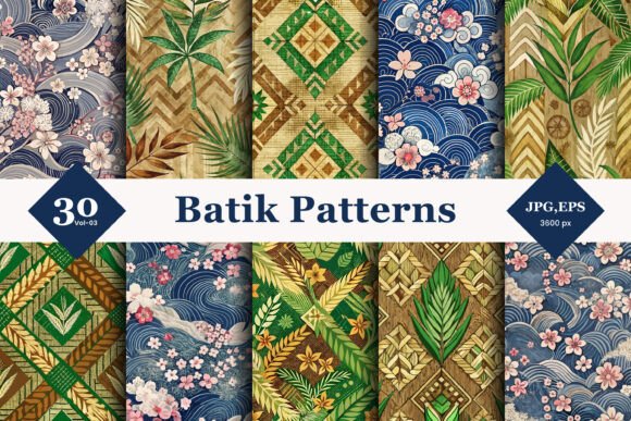 Batik Style Seamless Patterns 03: A Fusion of Tradition and Modern Design