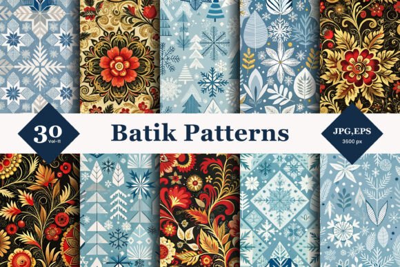 Batik Style Seamless Patterns 11: A Smart Choice for Versatile Design Projects