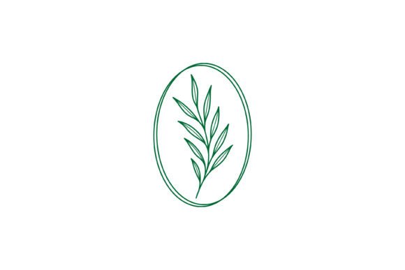 Botanical Logo with Minimalist Leaves