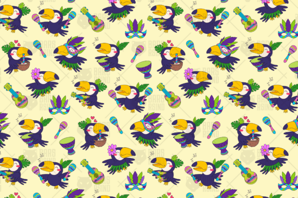 Brazil Festival Seamless Pattern: A Vibrant Design Resource for Carnival-Inspired Creativity