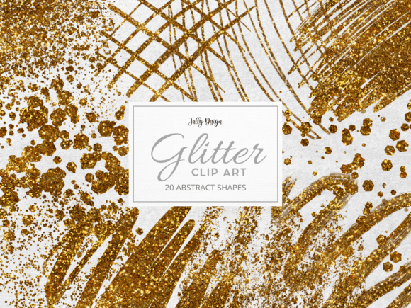 Chunky Golden Glitter Abstract Clip Art