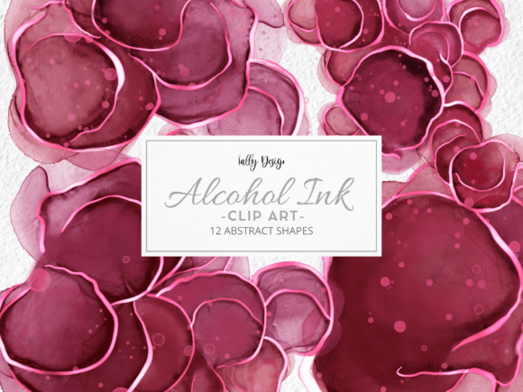 Elevate Your Designs with Magenta Alcohol Ink Luxury Clip Art