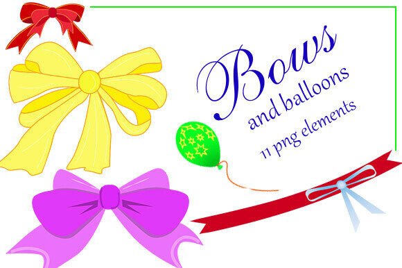 Elevating Design Projects with Fancy Bows and Balls Clipart