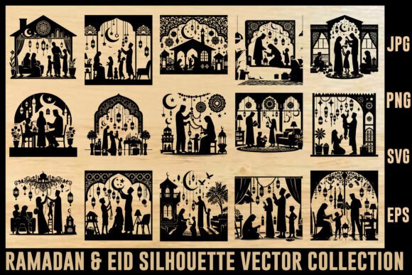 Ramadan Eid Silhouette Vector: Creative Design Possibilities