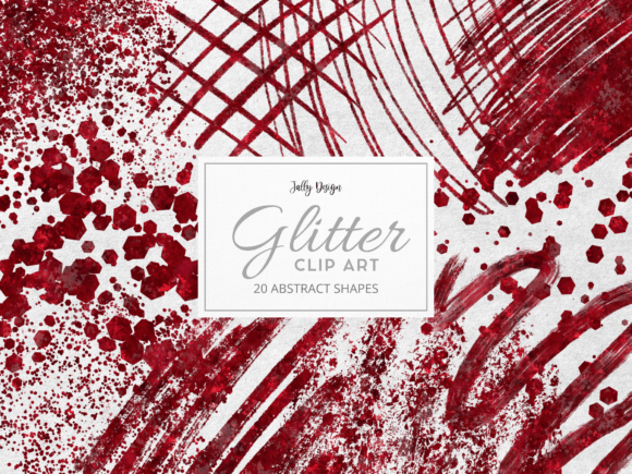 Red Glitter Textures Abstract Clip Art for Creative Projects