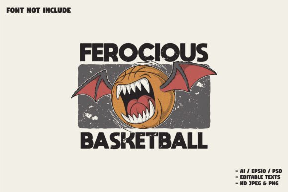 Retro Cartoon Basketball Bat Monster: Unleash Your Brand’s Identity with a Bold Mascot Logo
