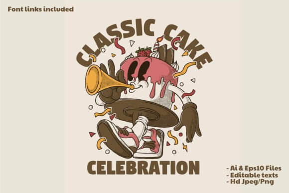 Retro Cartoon Birthday Cake Mascot: A Dynamic Asset for Brand Identity