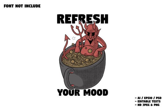 Retro Devil Chilling in Coffee Cup: A Strategic Asset for Brand Identity