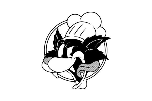 Retro Wolf Head Chef Emblem: Elevate Your Brand with a Bold, Editable Mascot Logo