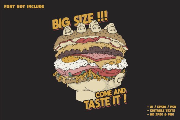Unleash Your Brand’s Potential with a Retro Hand Holding Big Burger Mascot Logo